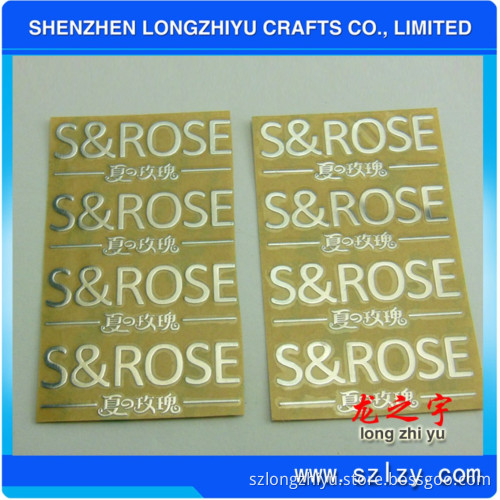 Custom Electroform Shiny Chrome Logo Label 3m Adhesive Thin 3D Metal Sticker (LZY408)